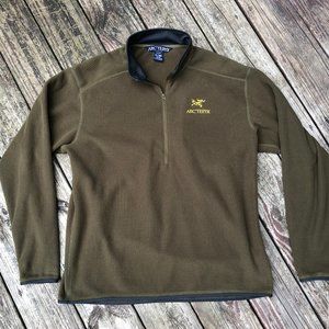 Arc'teryx Mens XL Polartec Fleece Green 1/2 Zip
